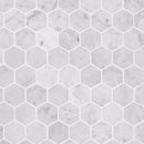 2 Inch White Carrara Hexagon Honed Marble Mosaic Tile