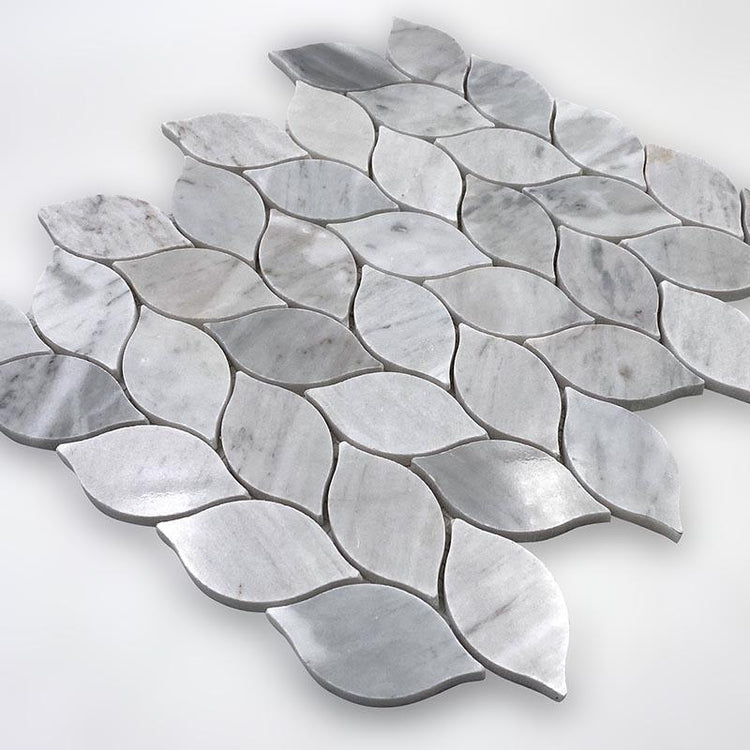 White Carrara Leaves Mosaic Tiles | Tile Club