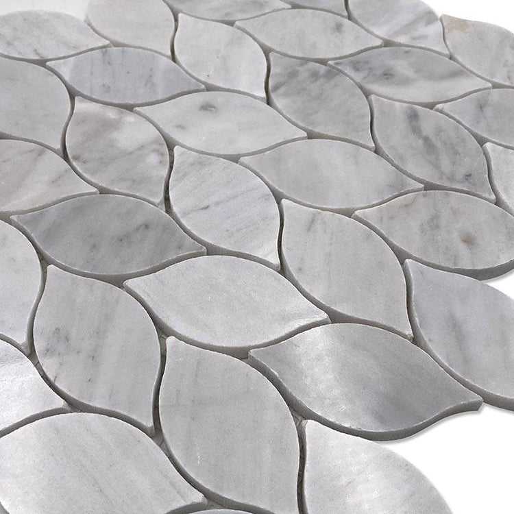 White Carrara Leaves Mosaic Tiles | Tile Club