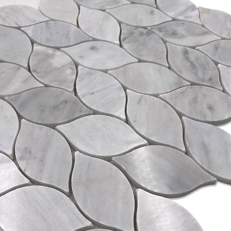 White Carrara Leaves Mosaic Tiles | Tile Club
