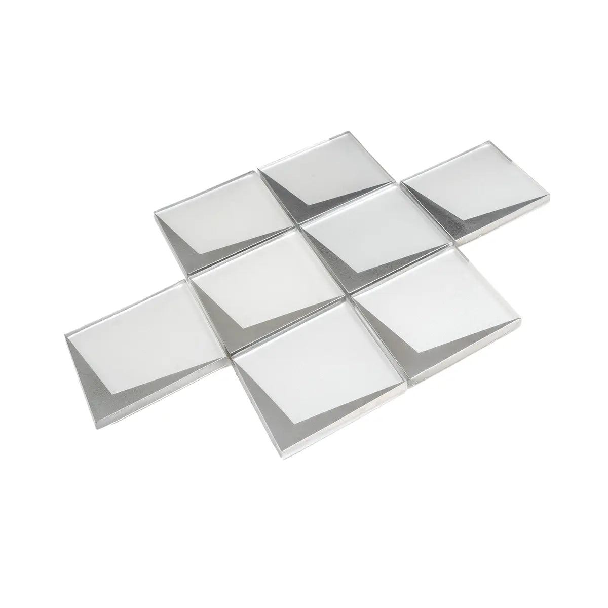 White Frost Diamond Glass Mosaic Tile