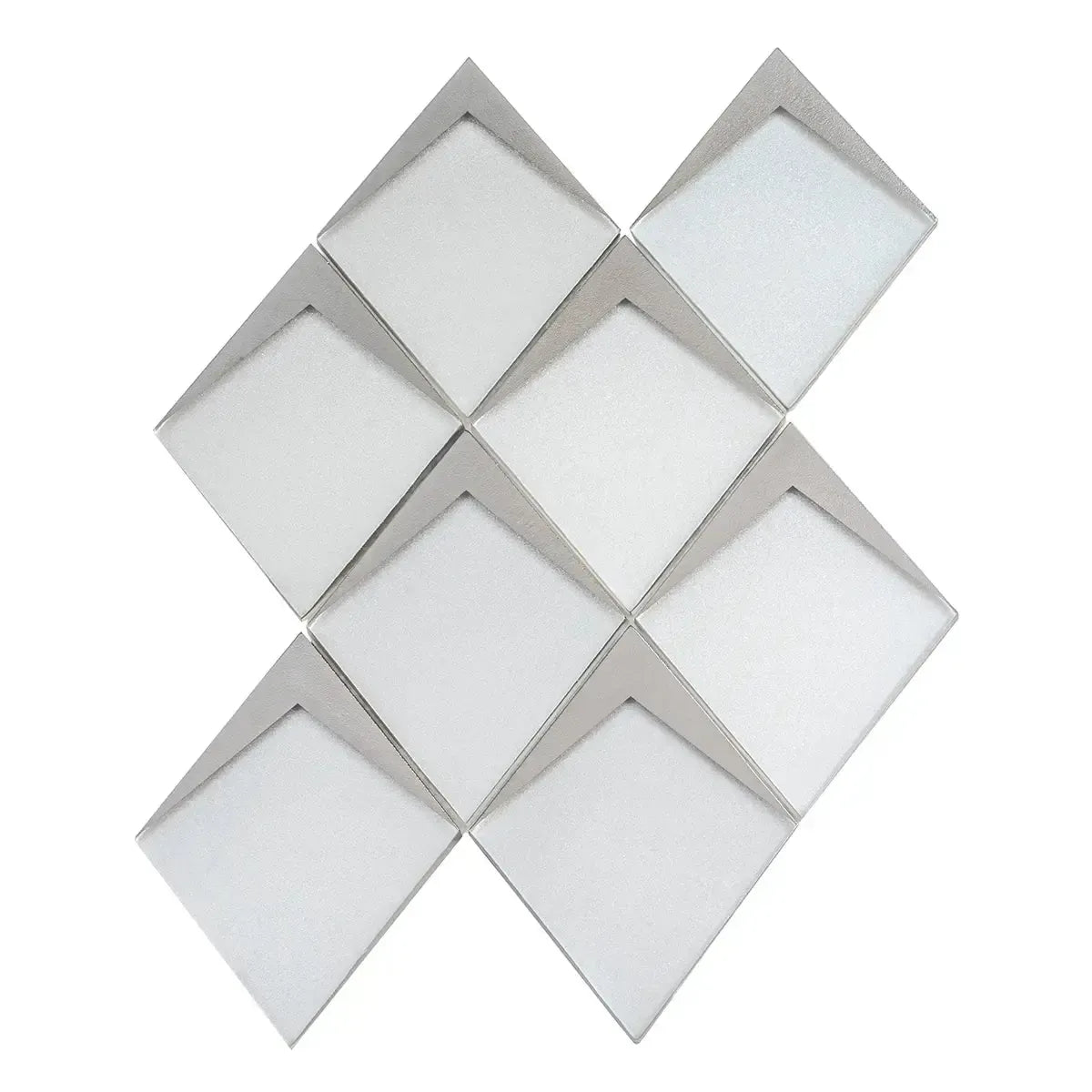 White Frost Diamond Glass Mosaic Tile | Tile Club