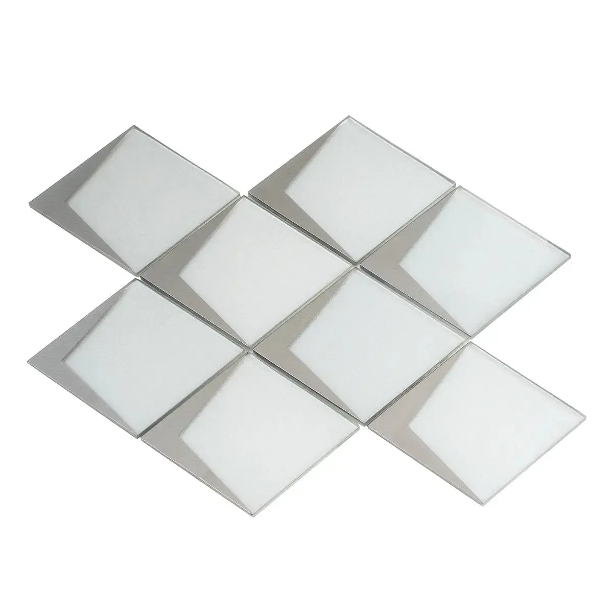 White Frost Diamond Glass Mosaic Tile | Tile Club