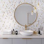 White and Gold Hexagon Peel and Stick Tile | Tile Club