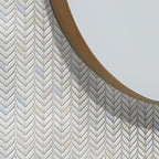 White Leaf Recycled Glass Mosaic Tile Wall Close-up
