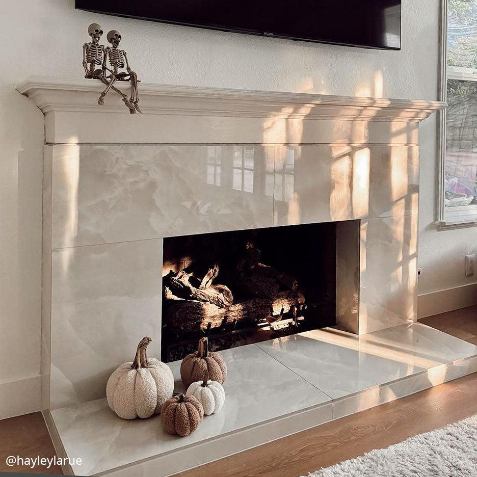 Emporio White Onyx Large-Format Porcelain Tile 24x48 | Tile Club