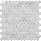 White Recycled Glass Hexagon Mosaic Tile | Tile Club | Position1