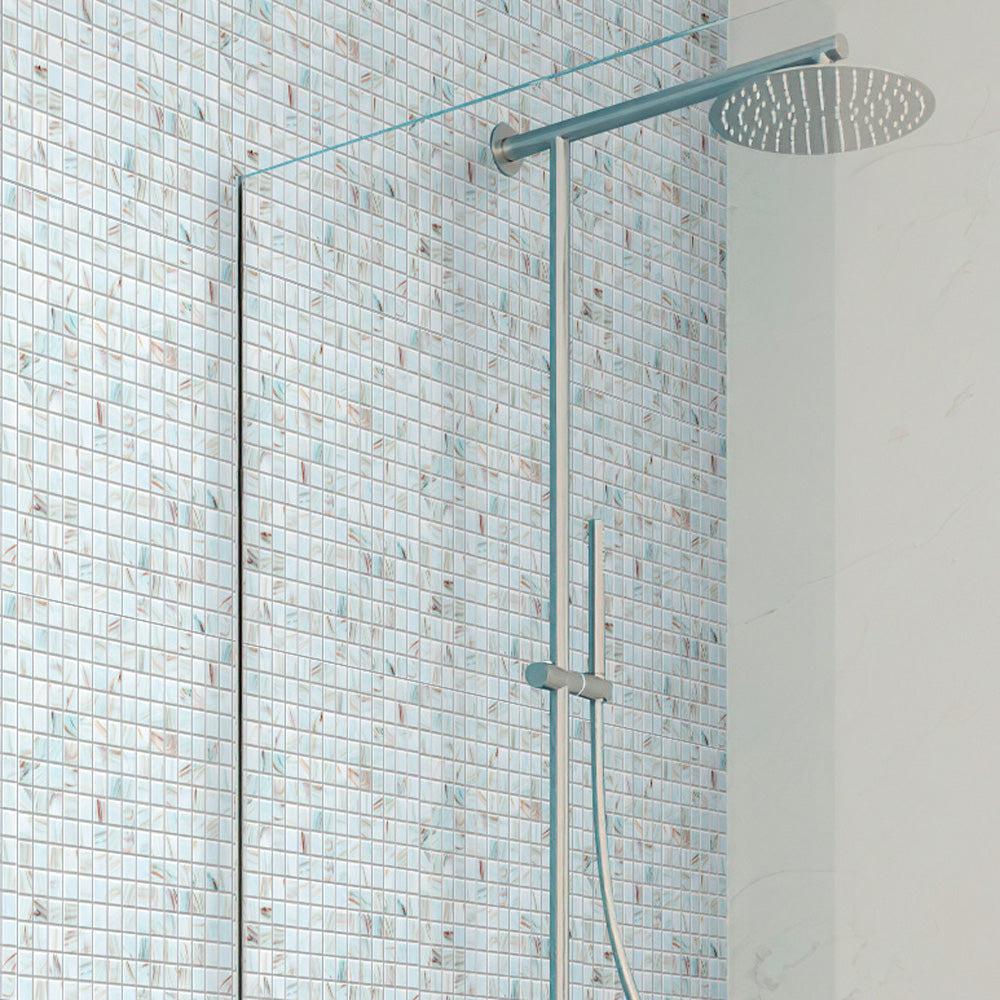 White Sand Mixed Squares Glass Squares Pool Tile | Tile Club