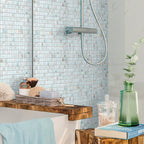 White Sand Mixed Squares Glass Squares Pool Tile | Tile Club