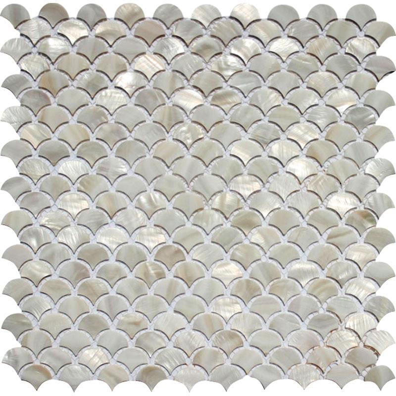 11.8" x 11.8" White Scales Mother Of Pearl Mosaic Tile | Tile Club