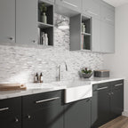 White and Silver Stack Peel and Stick Tile | Tile Club