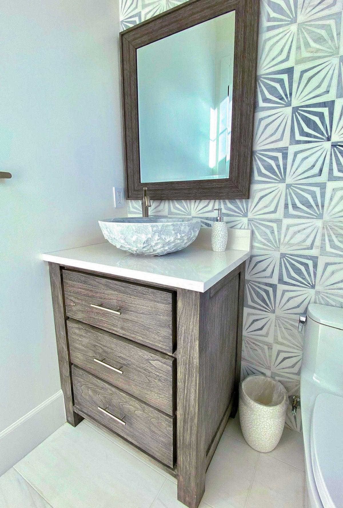 White Striped Diamonds Marble Mosaic Tile | Tile Club