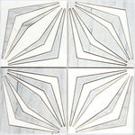 White Striped Diamonds Marble Mosaic Tile | Tile Club 