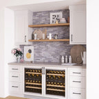 Wood look peel and stick tile kitchen backsplash