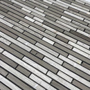 Wooden Beige and Athens Grey stick marble mosaic tile | Tile Club
