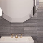 Wooden Beige Chevron Etched Subway Marble Tile