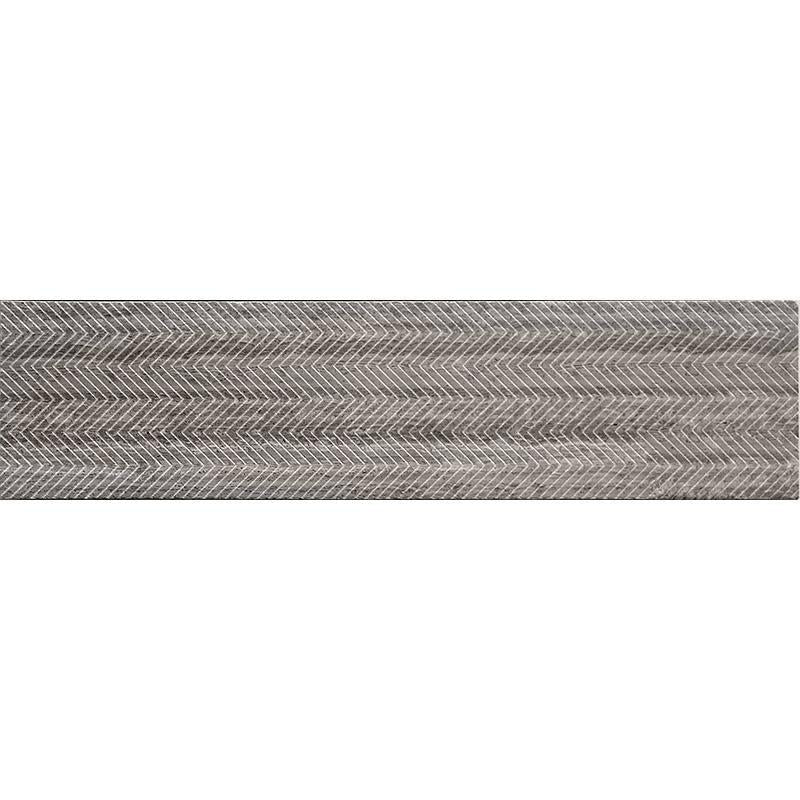 Etched chevron pattern subway tile