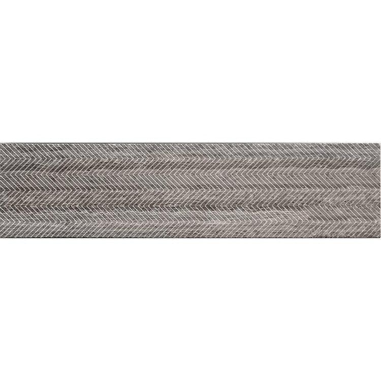 Etched chevron pattern subway tile