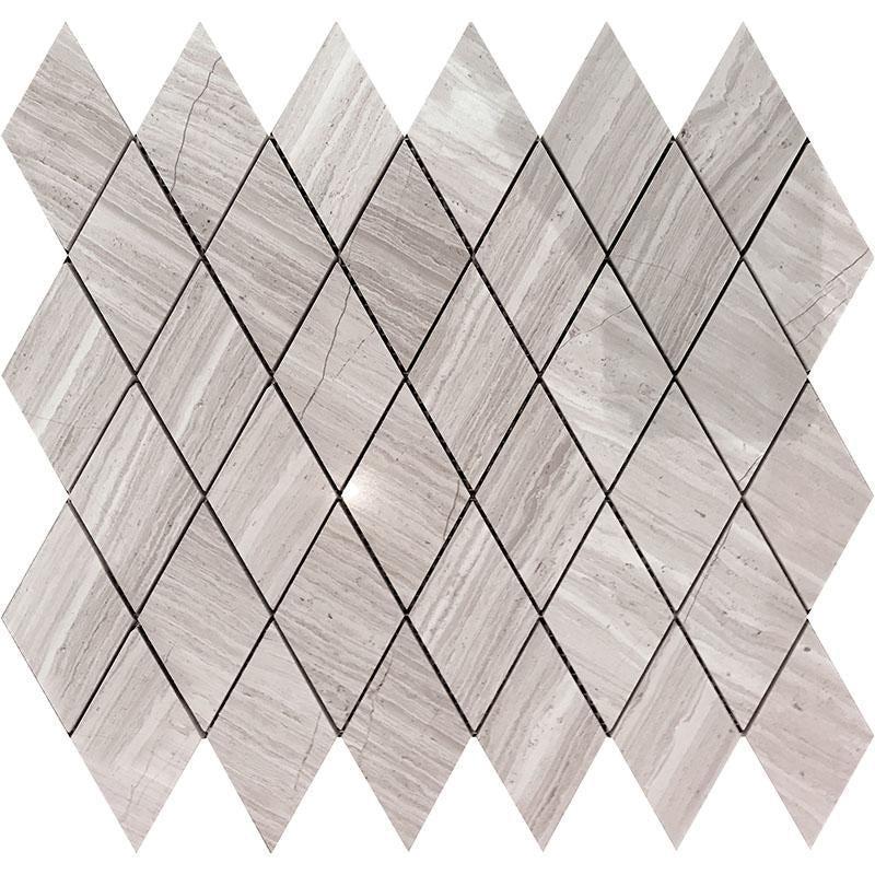 Wooden Beige Diamond Marble Mosaic Tile | Tile Club