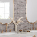 Wooden Beige Dots Etched Subway Marble Tile Bathroom Backsplash