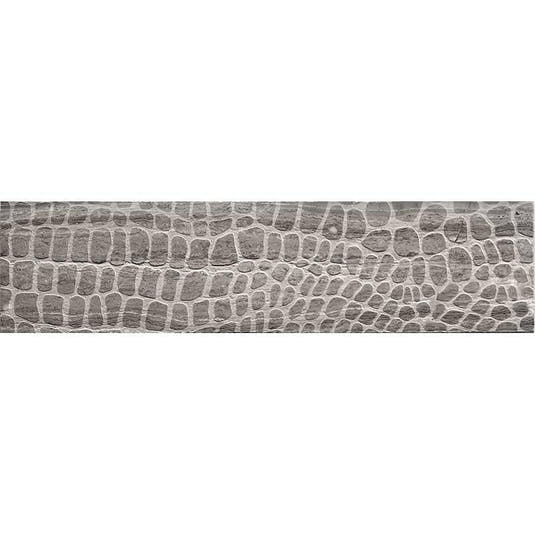 3" x 12" Wooden Beige Gator Etched Subway Marble Tile