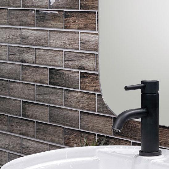 Wooden Glass Subway Mosaic Tile Bathroom Wall with Mirror