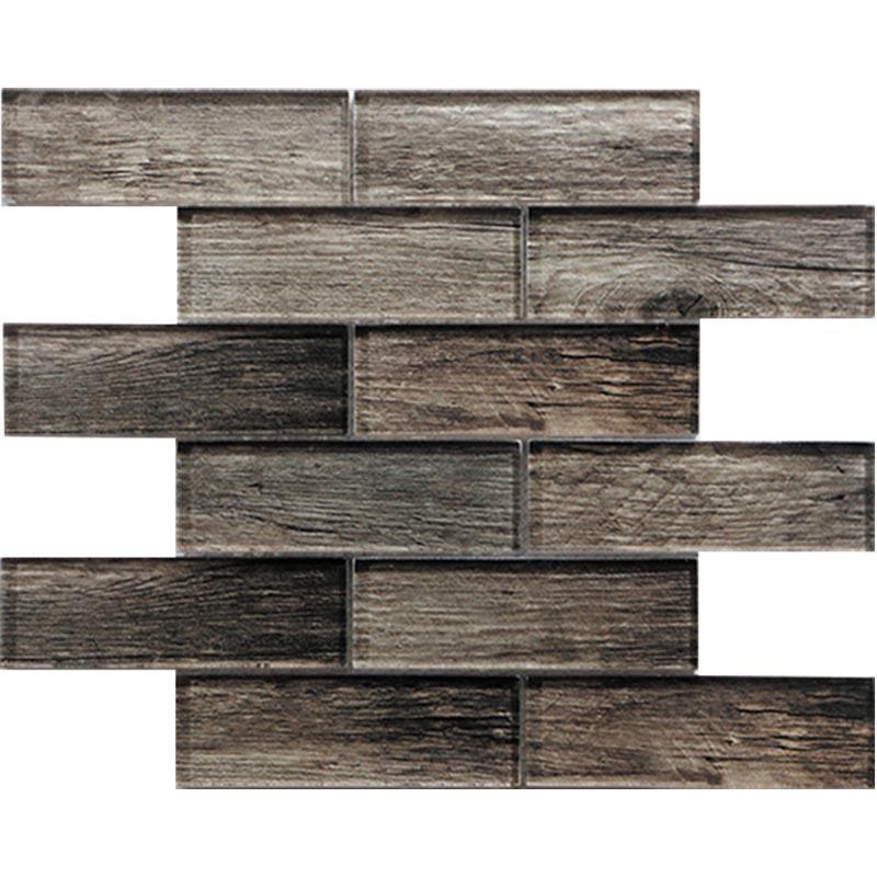 11.8" x 11.8" Wooden Glass Subway Mosaic Tile | Tile Club | Position1