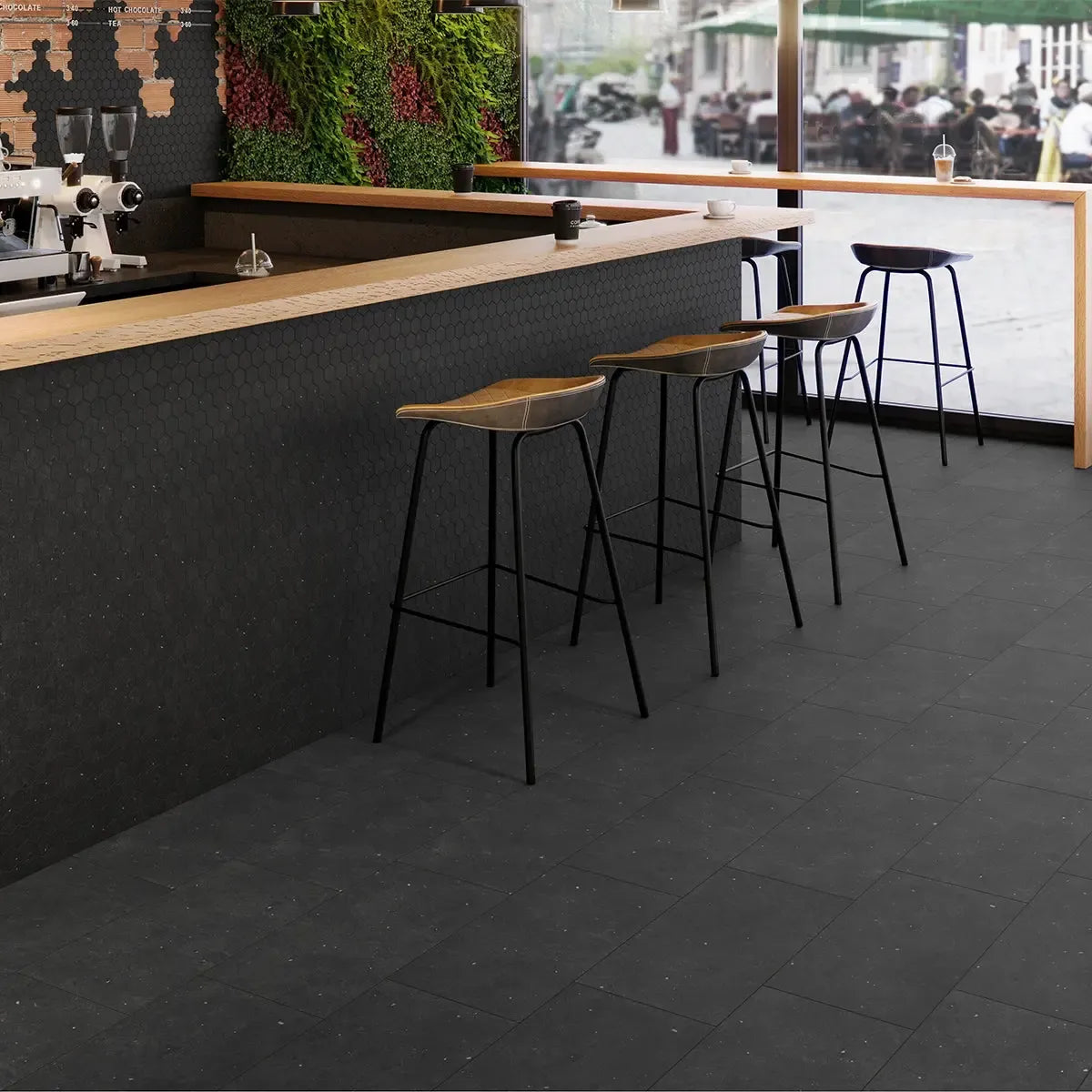 Yosemite Black Cement Look Porcelain Tile 12" x 24" | Tile Club