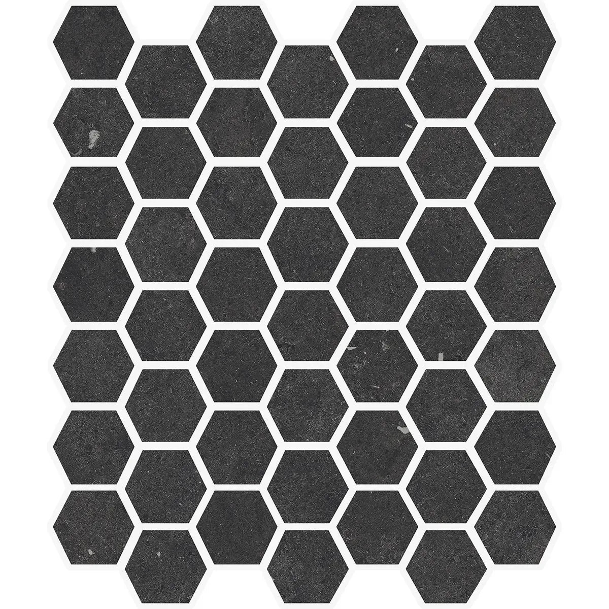 Yosemite Black Stone Look Hexagon Ceramic Mosaic Tile | Tile Club