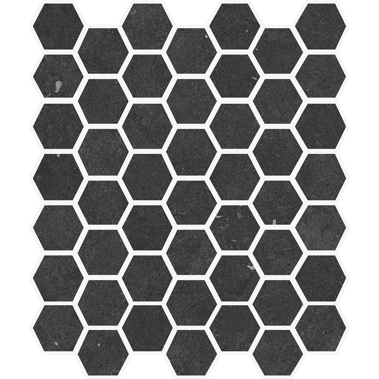Yosemite Black Stone Look Hexagon Ceramic Mosaic Tile | Tile Club