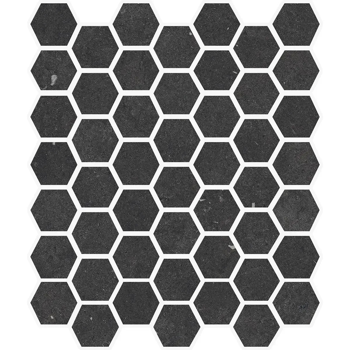 Yosemite Black Stone Look Hexagon Ceramic Mosaic Tile Sample | Tile Club