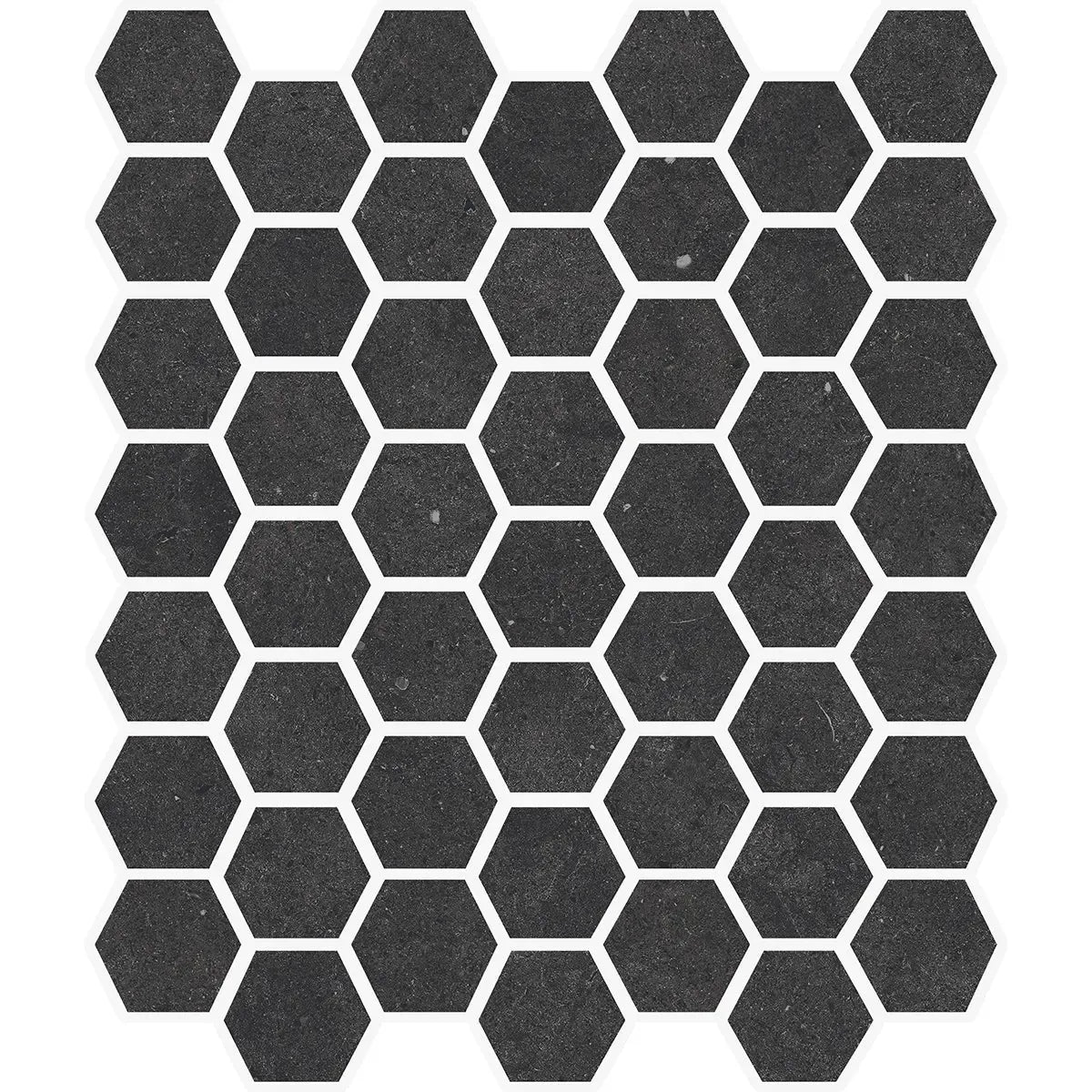 Yosemite Black Stone Look Hexagon Ceramic Mosaic Tile | Tile Club