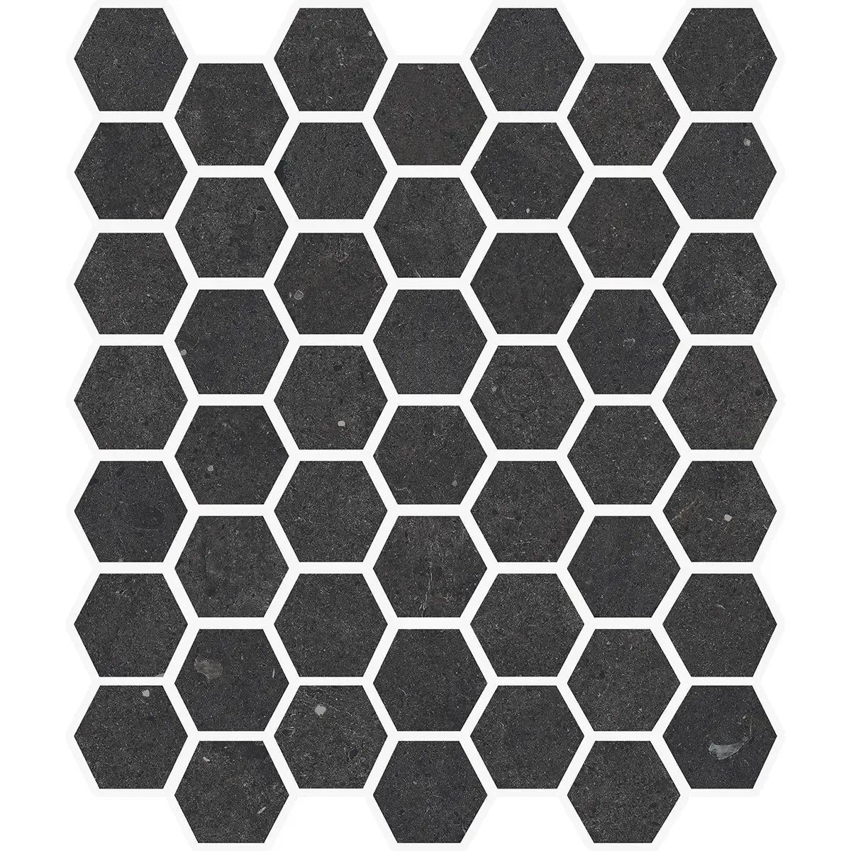 Yosemite Black Stone Look Hexagon Ceramic Mosaic Tile | Tile Club