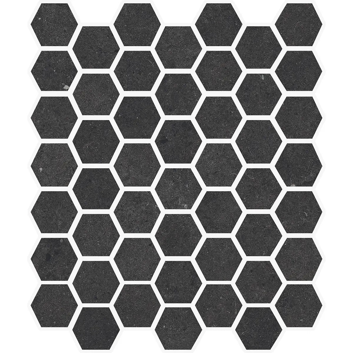 Yosemite Black Stone Look Hexagon Ceramic Mosaic Tile | Tile Club