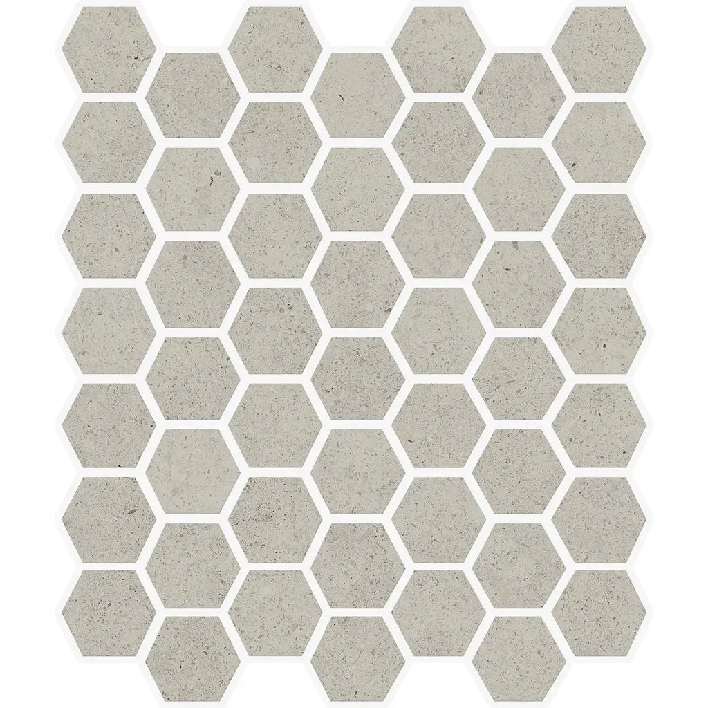 Yosemite Greige Stone Look Hexagon Ceramic Mosaic Tile | Tile Club