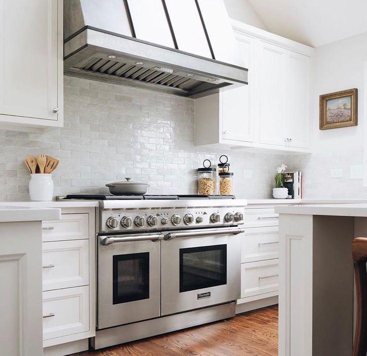 Zellige White Ceramic Subway Tile Kitchen Backsplash