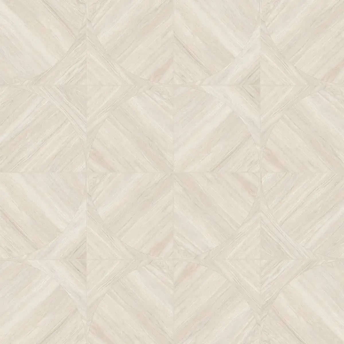 Japandi White Geometric Parquet Wood-Look Tile Flooring | Tile Club