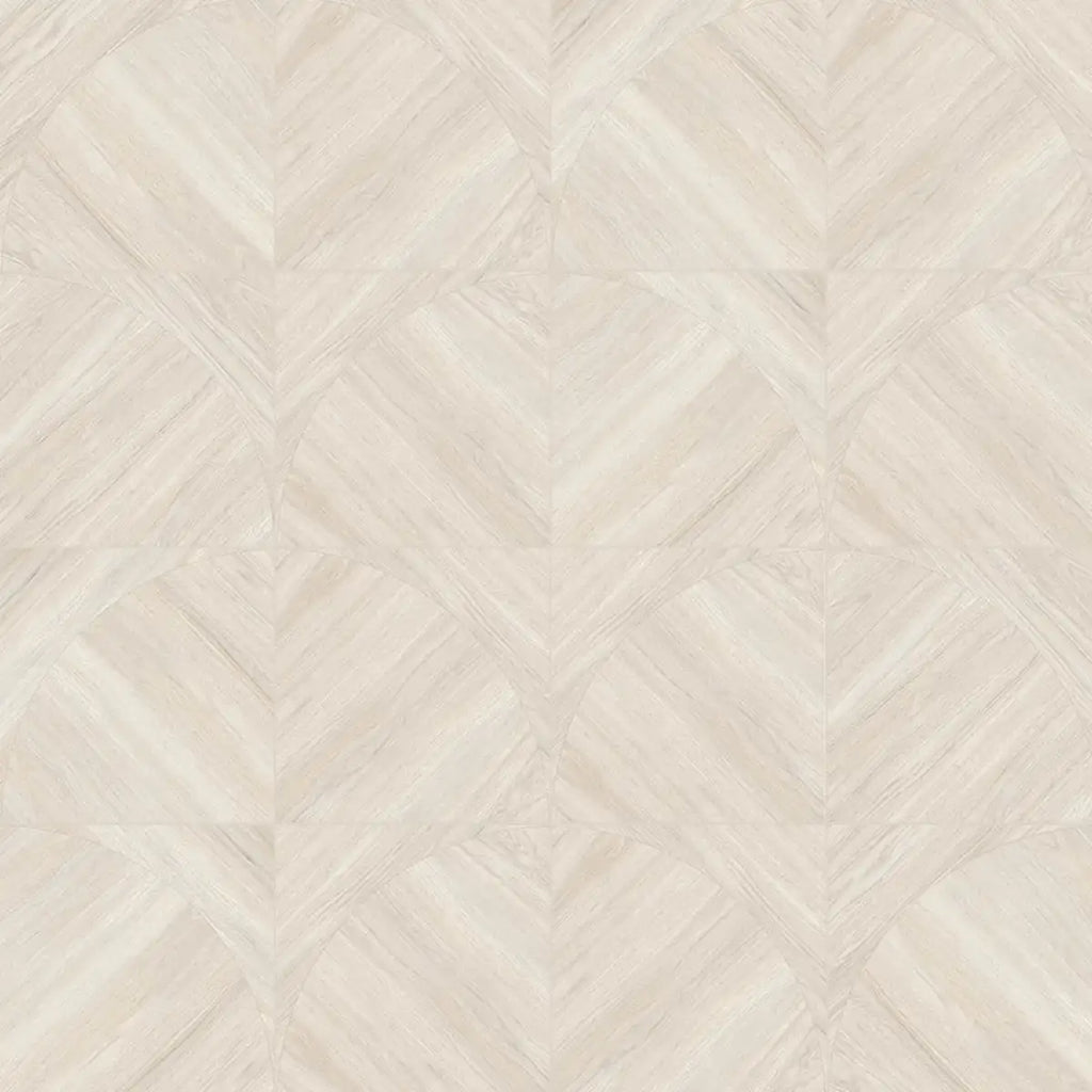 Japandi White Geometric Parquet Wood-Look Tile Flooring