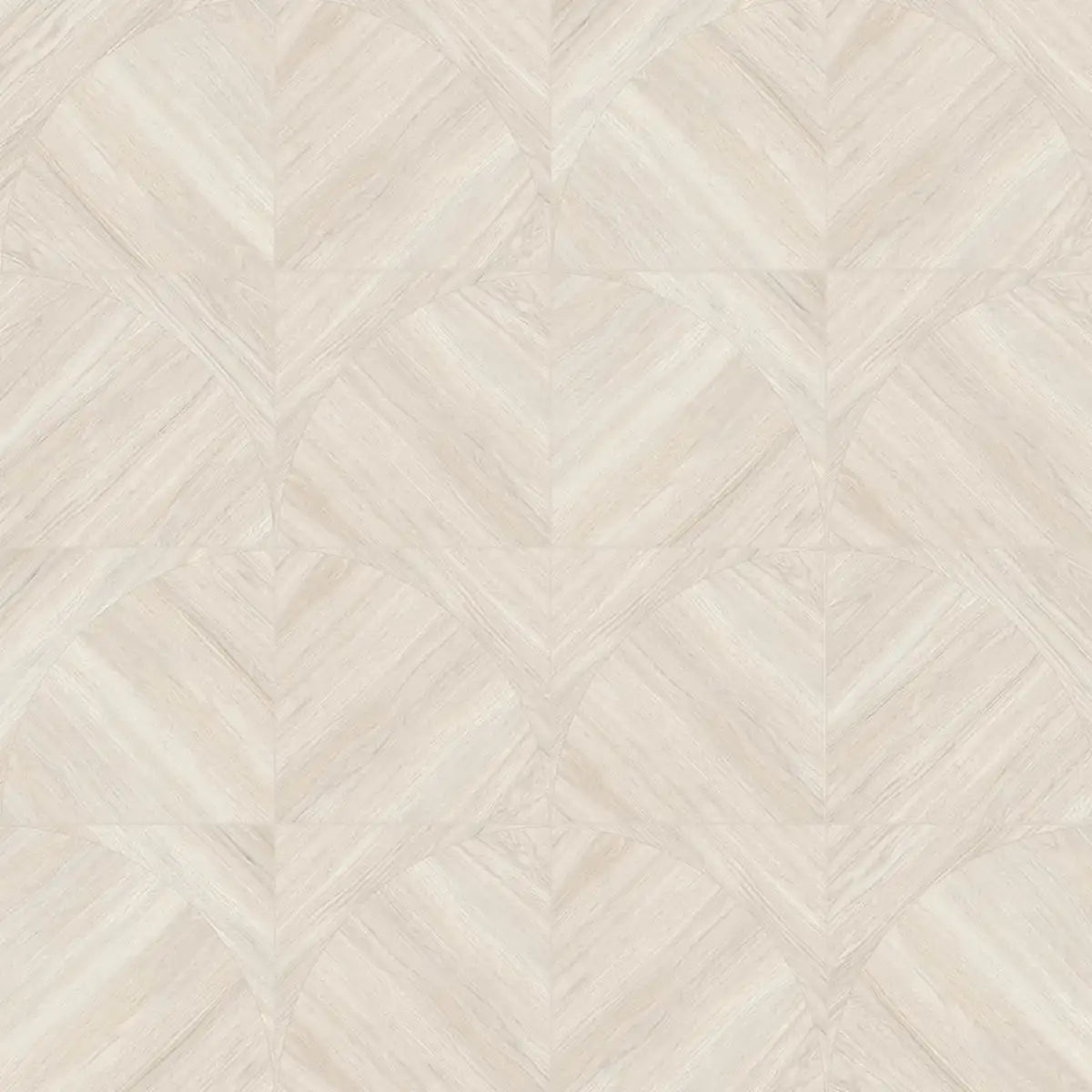 Japandi White Geometric Parquet Wood-Look Tile Flooring