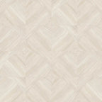 Japandi White Geometric Parquet Wood-Look Tile Flooring | Tile Club