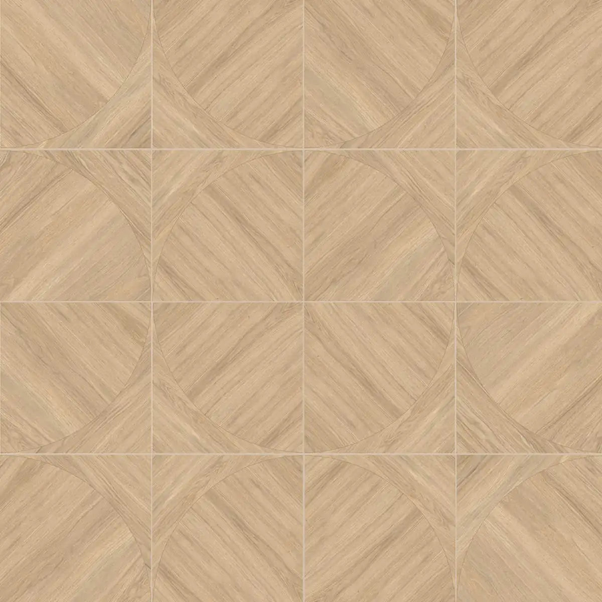 Japandi Honey Geometric Parquet Wood-Look Tile Flooring
