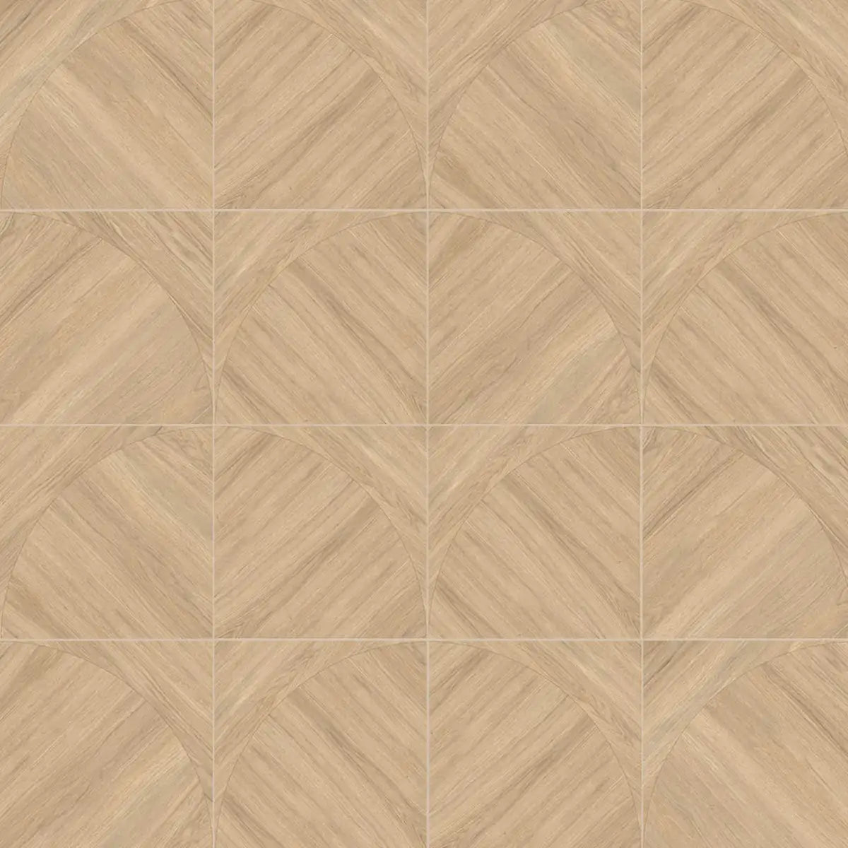 Japandi Honey Geometric Parquet Wood-Look Tile Flooring