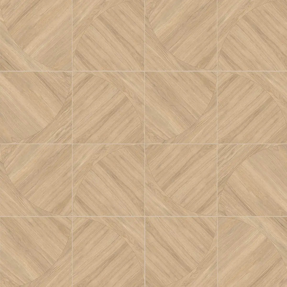 Japandi Honey Geometric Parquet Wood-Look Tile Flooring | Tile Club
