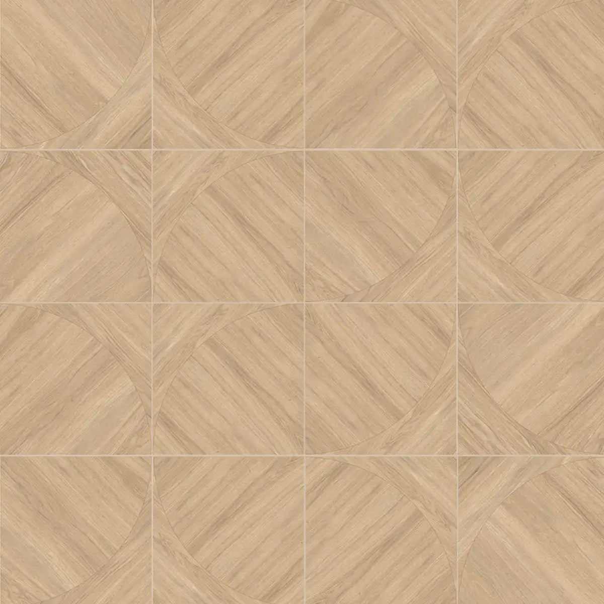 Japandi Honey Geometric Parquet Wood-Look Tile Flooring