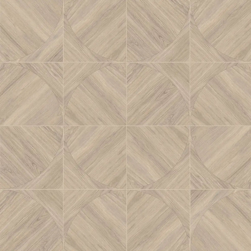 Japandi Natural Geometric Parquet Wood-Look Tile Flooring