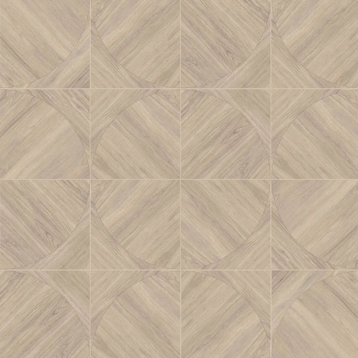 Japandi Natural Geometric Parquet Wood-Look Tile Flooring