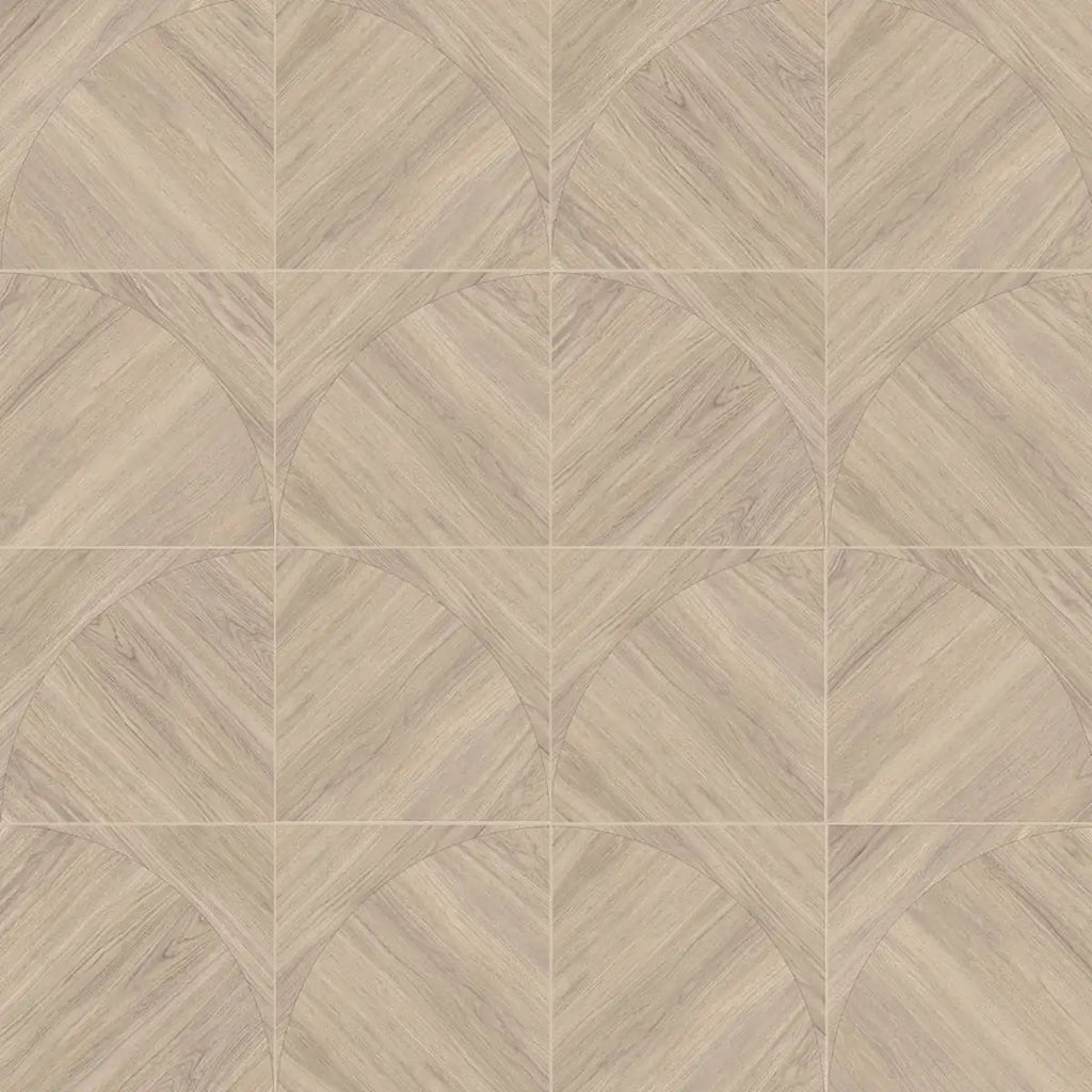 Japandi Natural Geometric Parquet Wood-Look Tile Flooring
