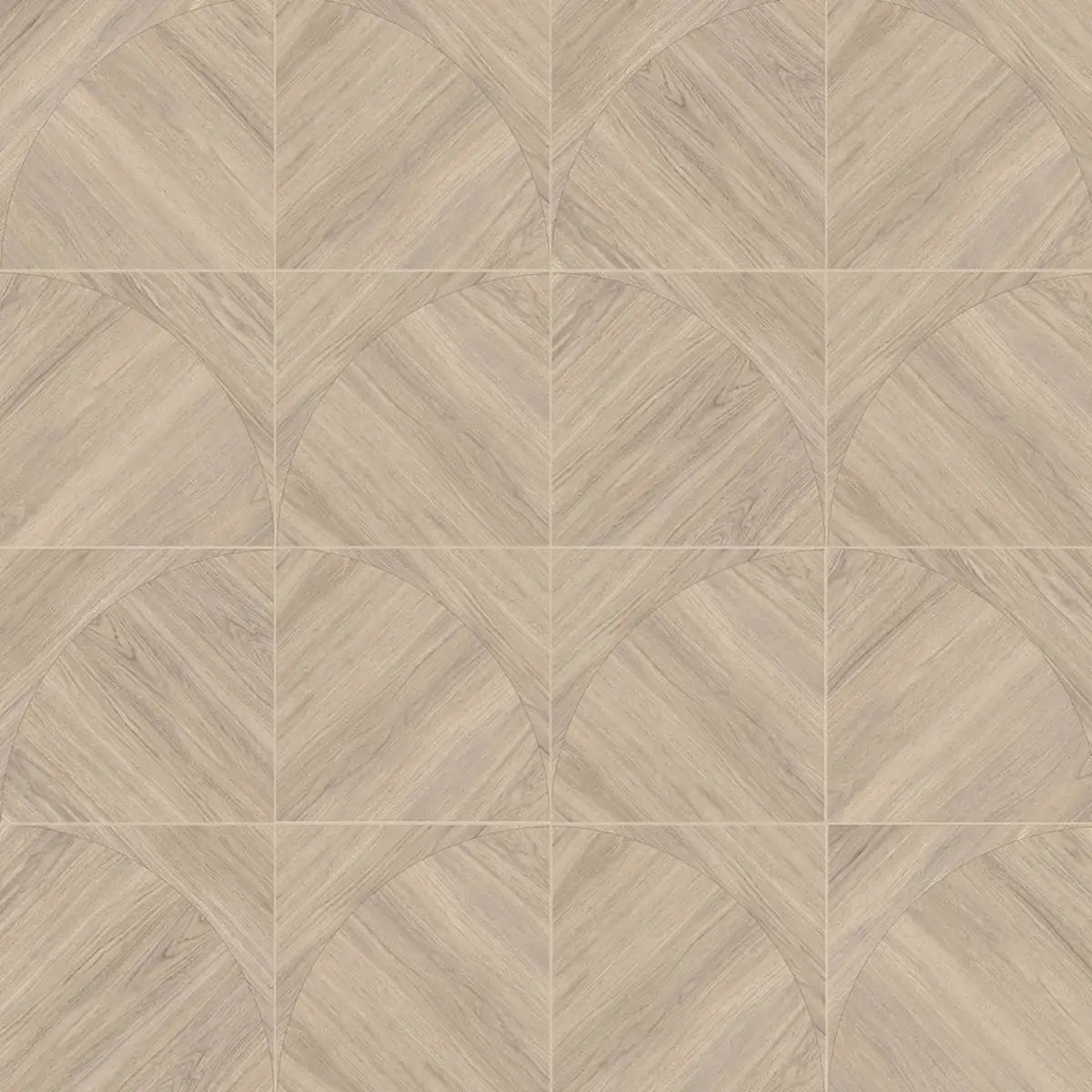 Japandi Natural Geometric Parquet Wood-Look Tile Flooring