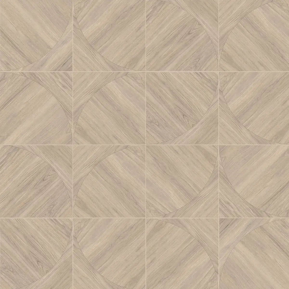 Japandi Natural Geometric Parquet Wood-Look Tile Flooring
