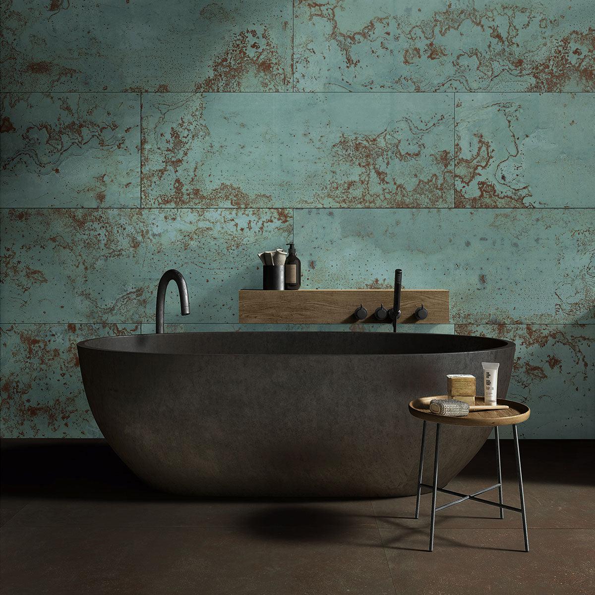 Zinc Green Matte Ceramic Wall Tile 18" x 48" | Tile Club